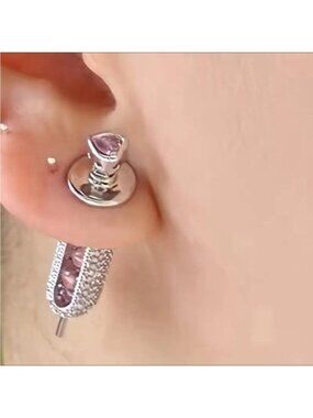 Punk Style Unique Dangle Earrings, Rhinestone Embellished